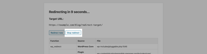 Stop redirect